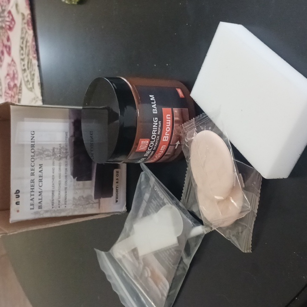 Niub Leather Recoloring Balm Cream Fix Vinyl Restore Color Medium Brown - Picture 3 of 7